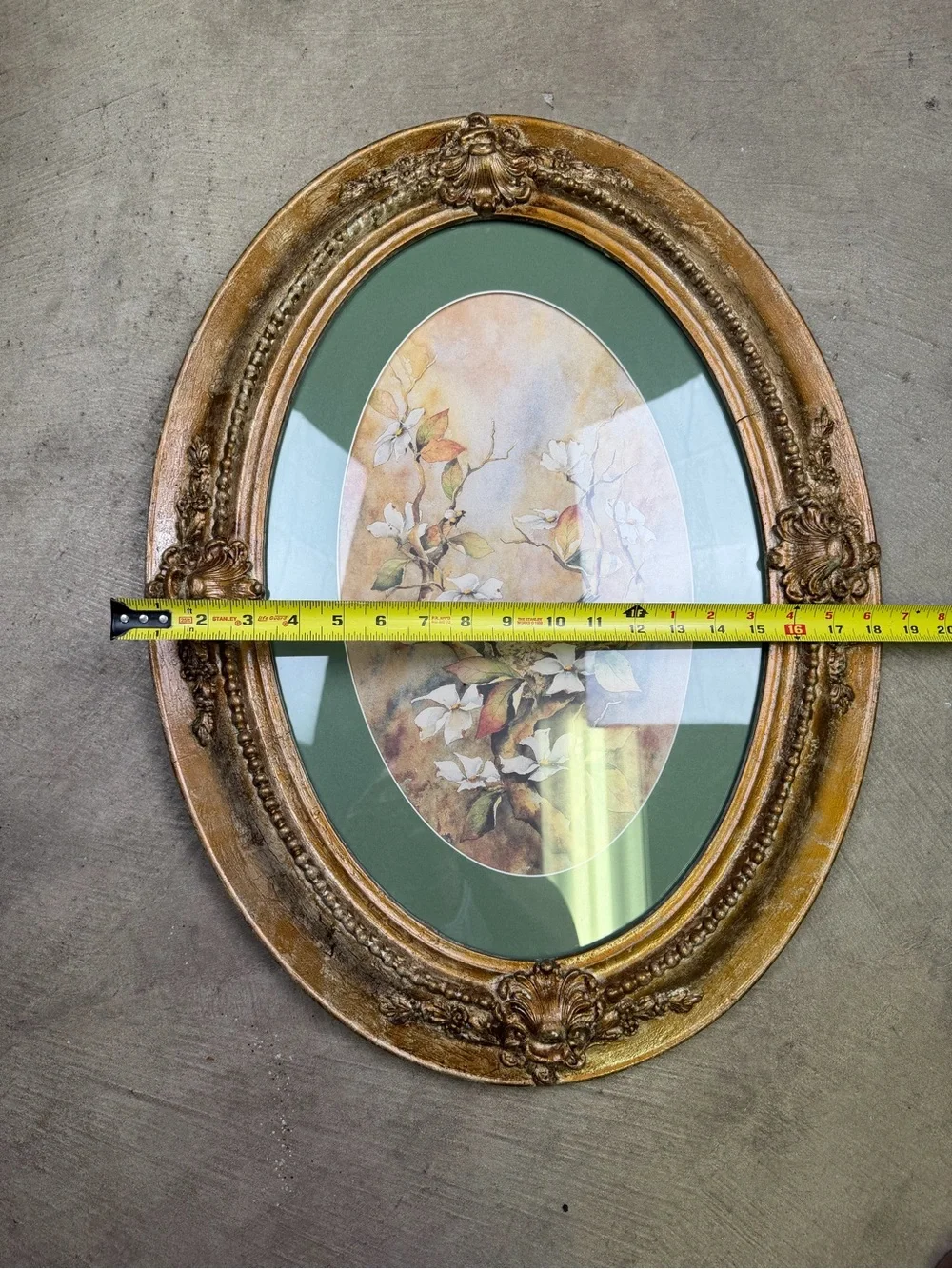 Vintage 24x18 Large Ornate Oval Gold Gilt Picture Frame Baroque Circa 1960-1970s